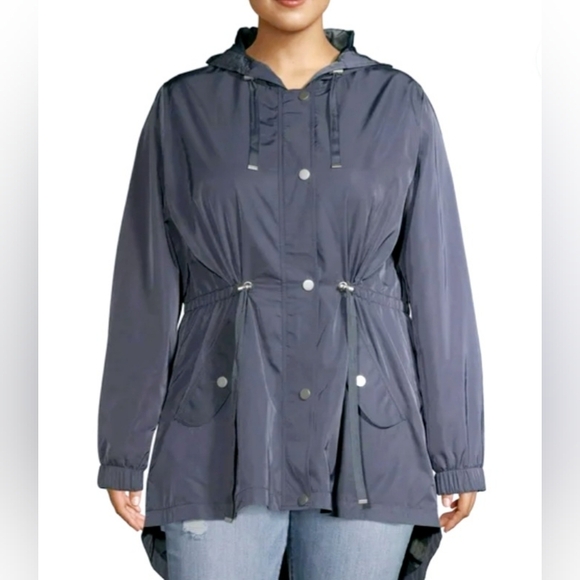 3X Lightweight Hooded Utility Jacket – Slate Grey Camo Lined, Adjustable Waist - Picture 1 of 7